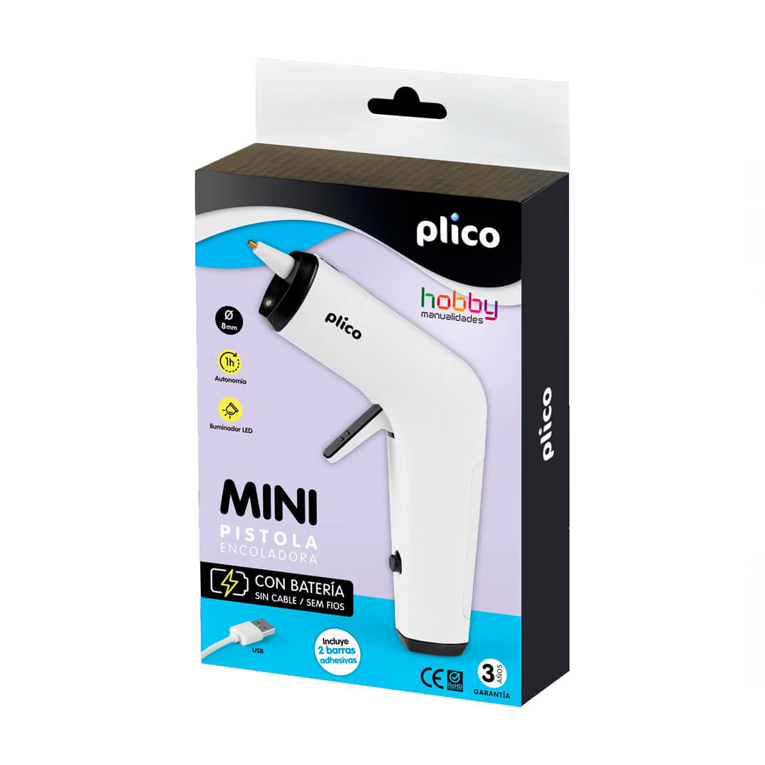 Pistola de cola Plico mini 10W con batería