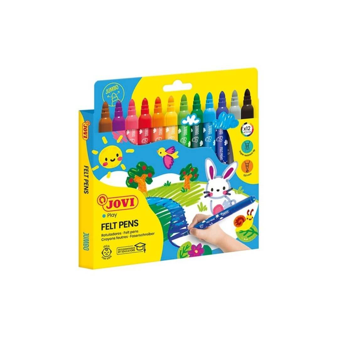 Caja 12 rotuladores Jovi Felt Pens Jumbo surtidos