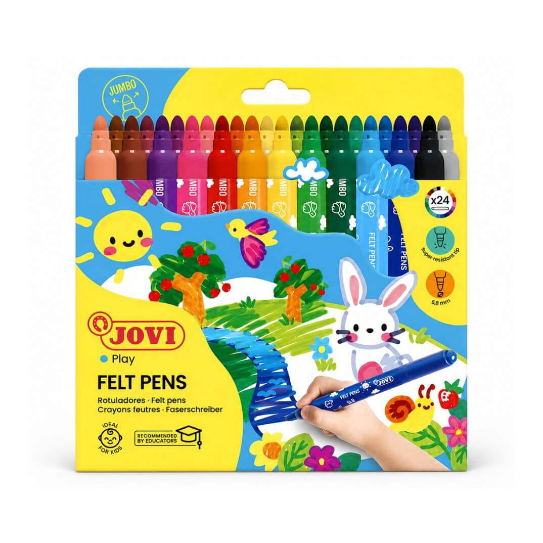 Caja 24 rotuladores Jovi Felt Pens Jumbo surtidos