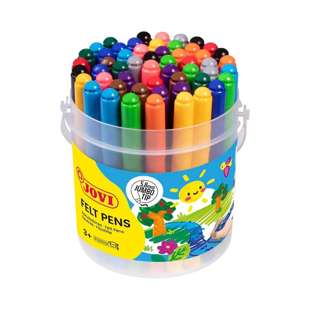 Bote 48 rotuladores Jovi Felt Pens Jumbo surtidos
