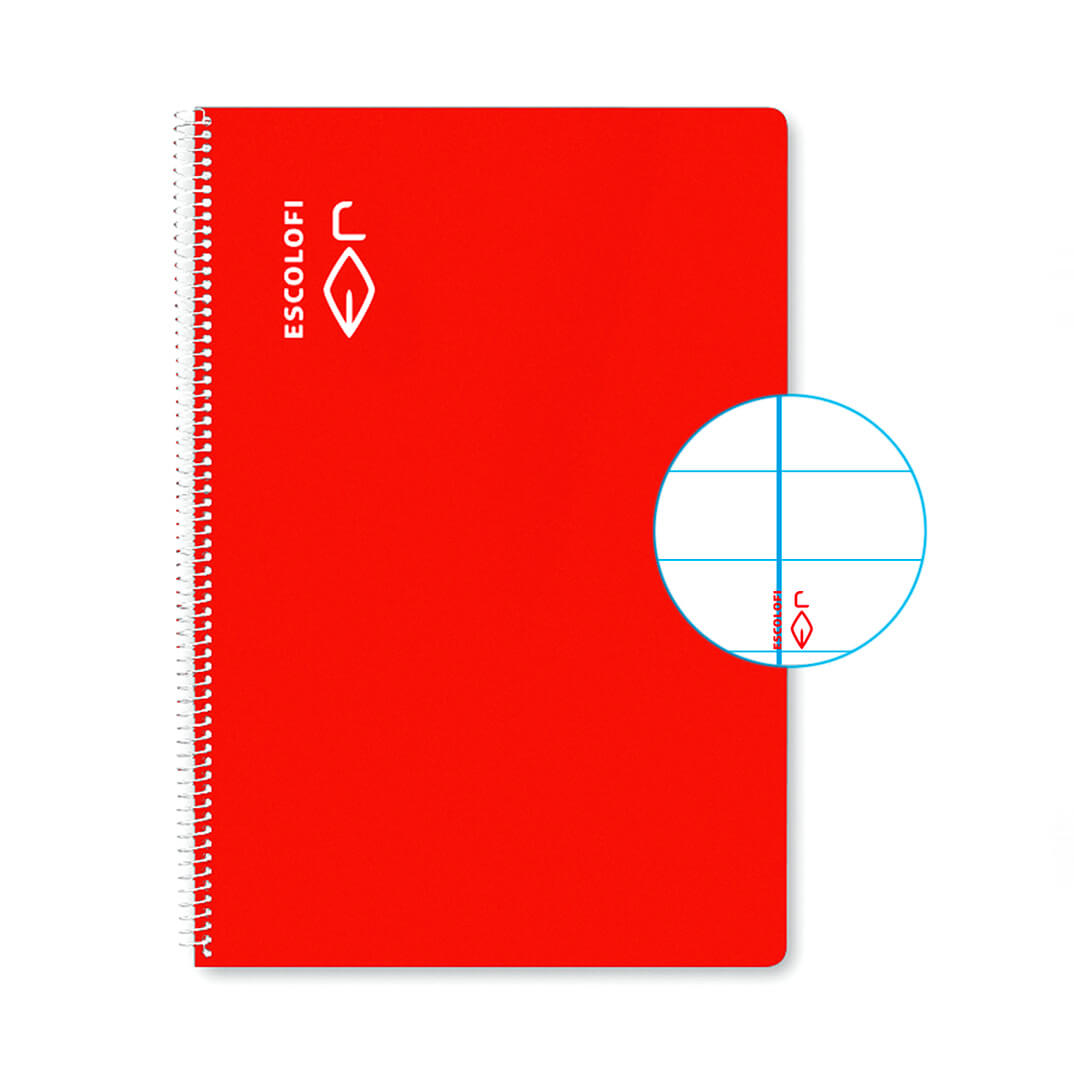 Cuaderno Escolofi A4 horizontal 80 hojas rojo