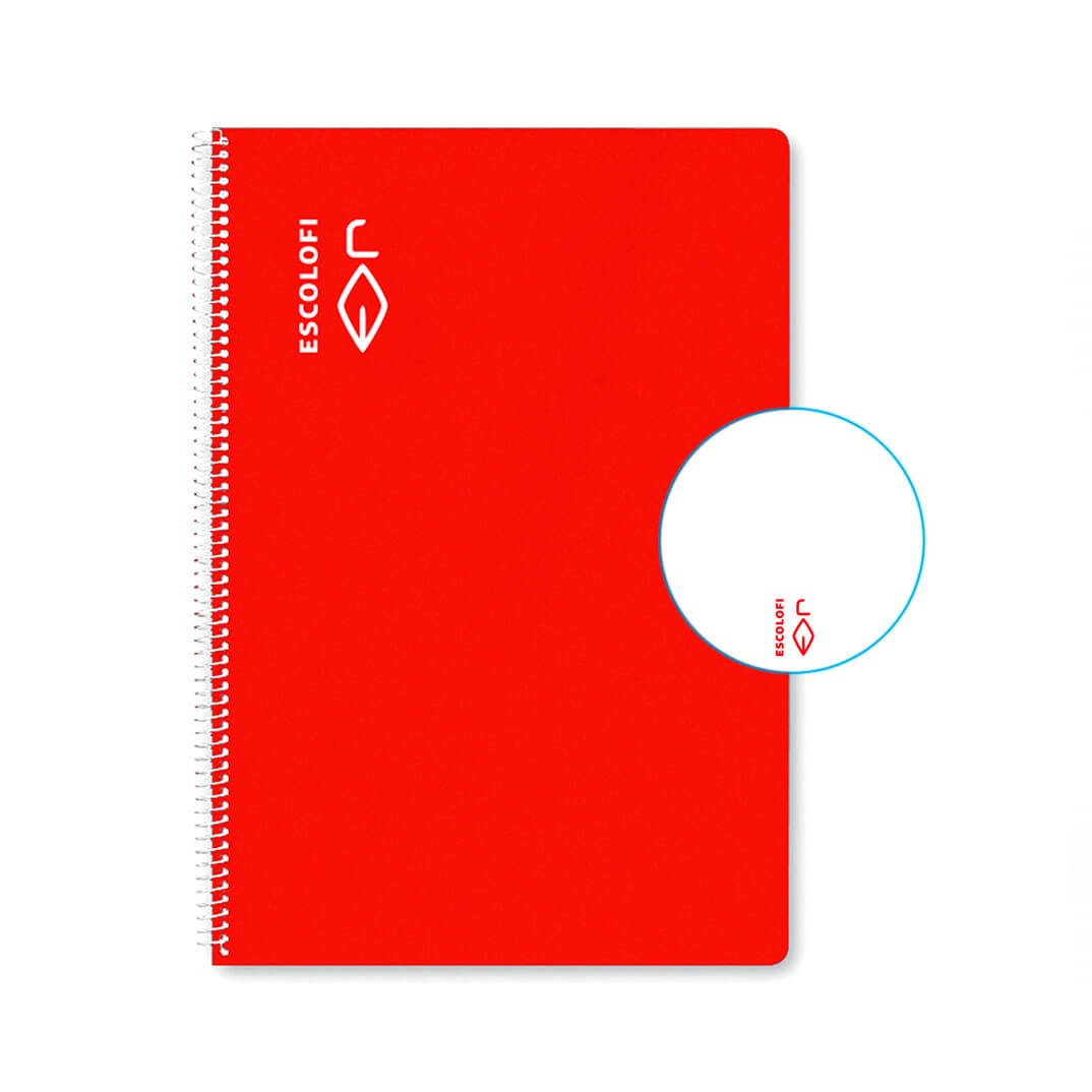 Cuaderno Escolofi A4 liso 40 hojas rojo