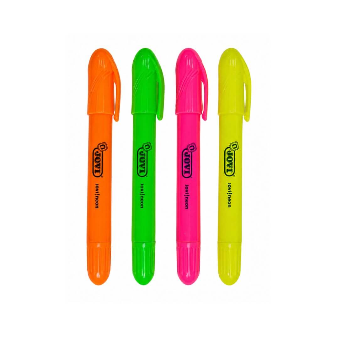 Pack 4 marcadors gel neó stick assortits