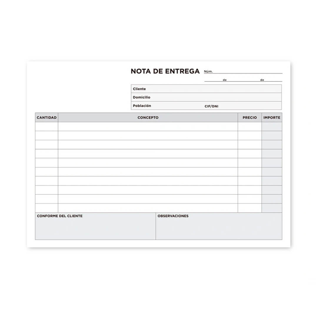 Talonario entrega Liderpapel T129 1/4 apaisado