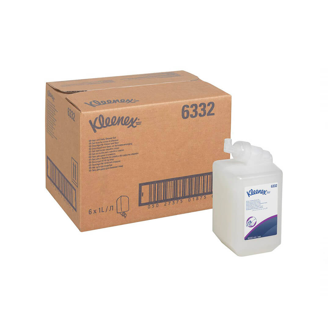 Pack de 6 gel dutxa Kleenex 1 litre blanc