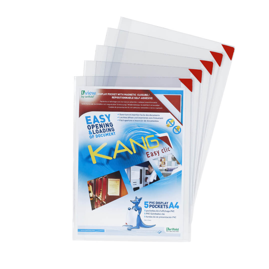 Pack 5 fundes kang easy click A4 adh. removible