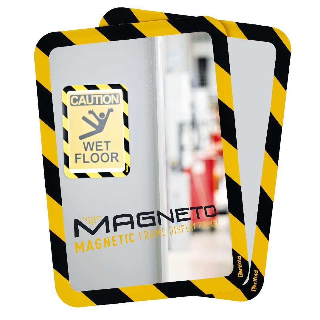 Pack 2 marcos magneto negro/amar. dorso adhesivo