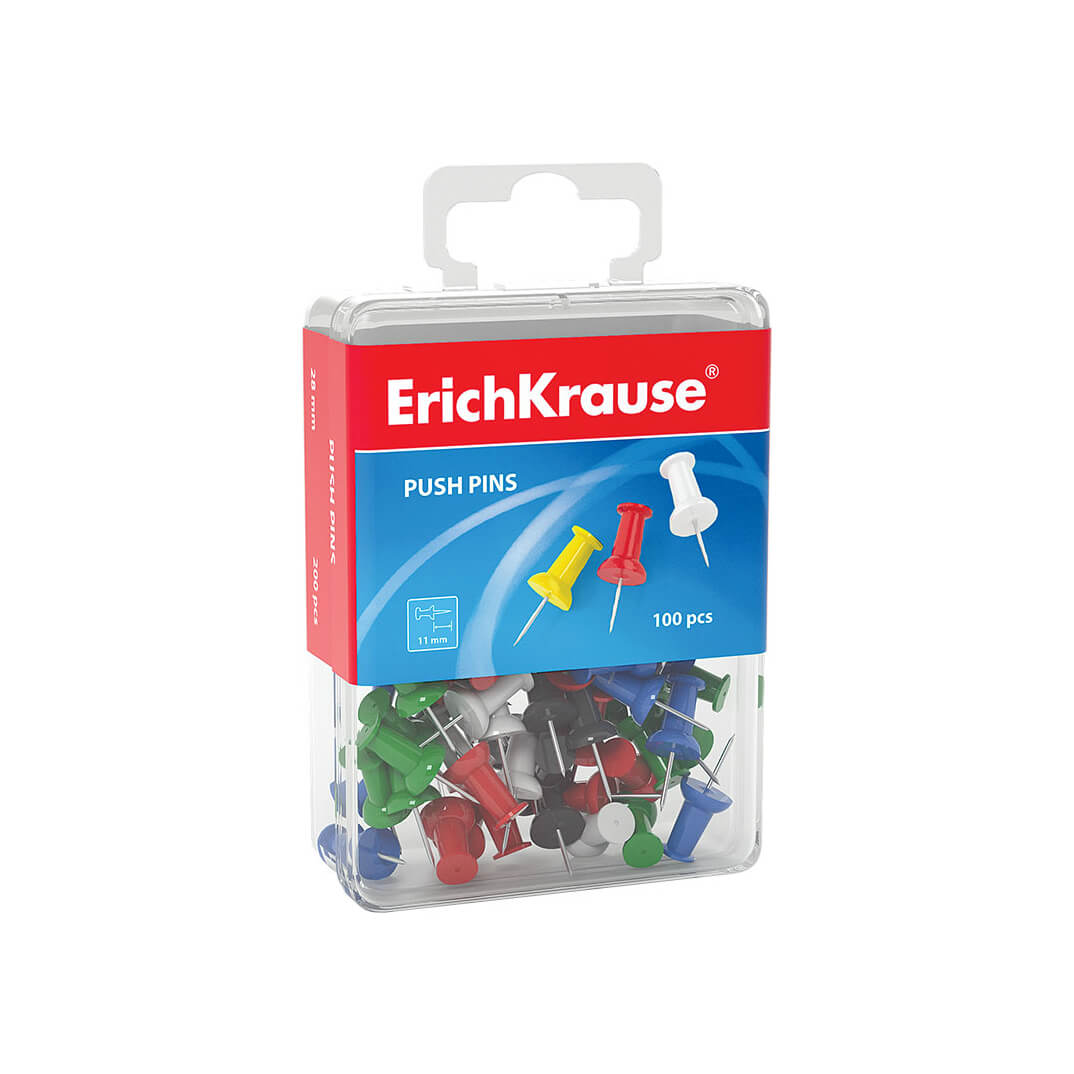 Chinchetas push pins colores varios (caja 100)