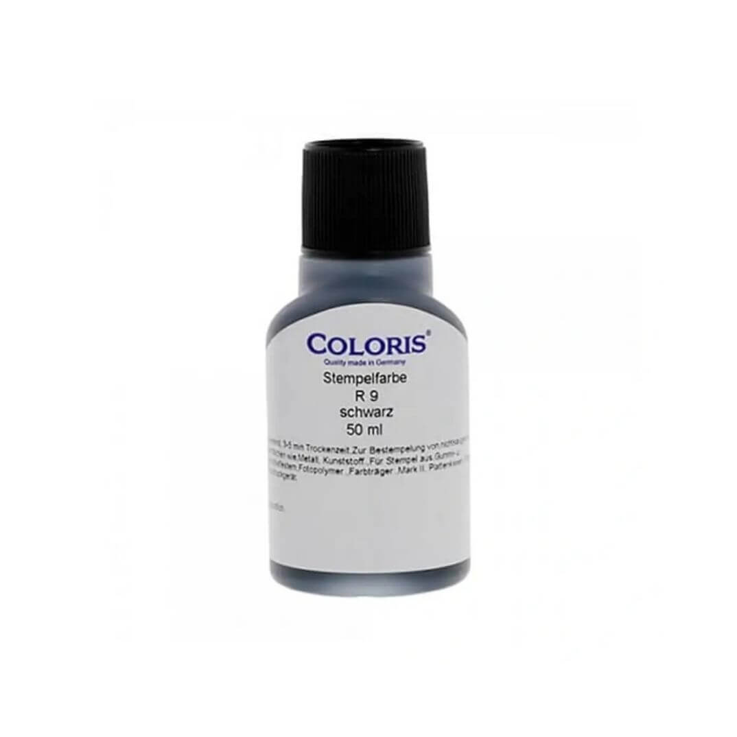 Tinta 50ml negra secado rápido sello automático