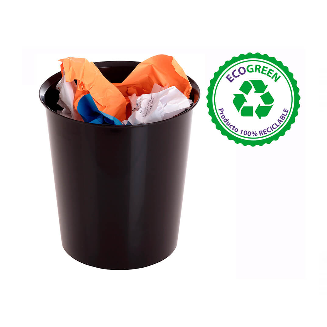 Papelera Archivo 2000 Ecogreen 18l negra