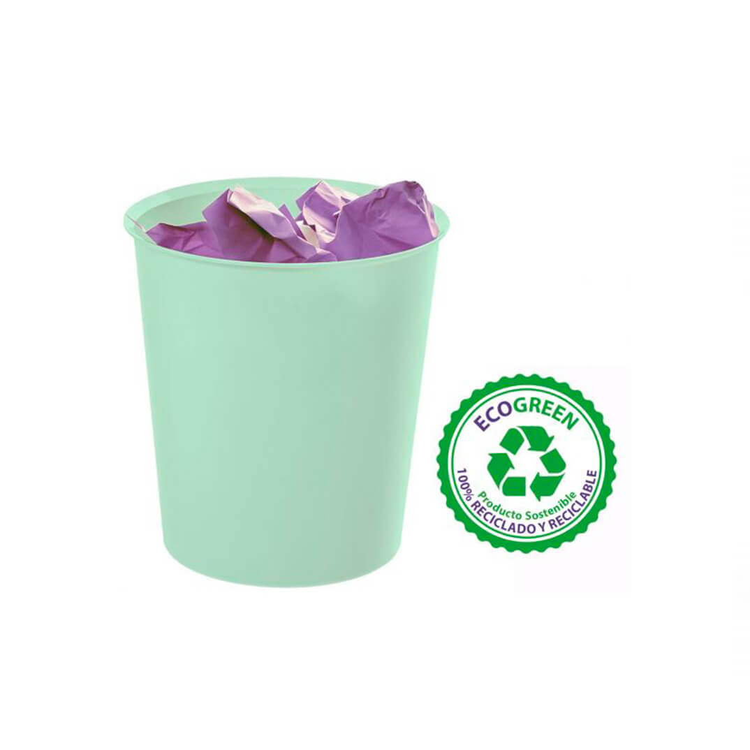 Papelera Archivo 2000 Ecogreen 18l verde pastel