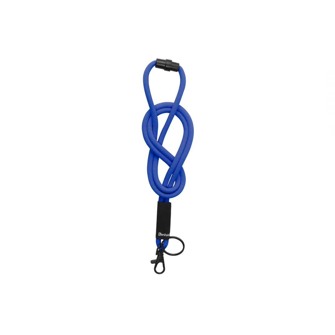 Cordón textil anilla/mosquetón azul 5mmx46cm (10u)