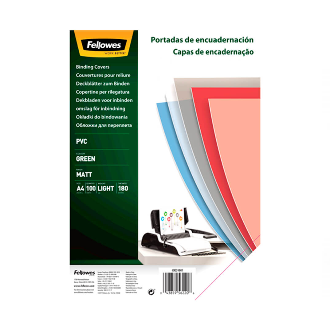 Tapa opaca de plàstic A4 verda (100u)