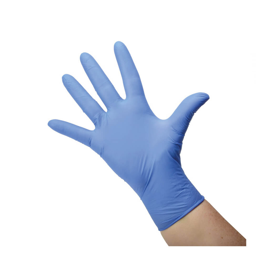 Caixa 100 guants nitril color blau talla L