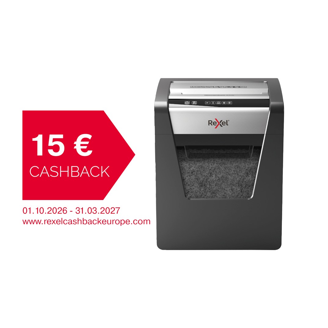 Destructora Rexel Momentum X415 negro/plata