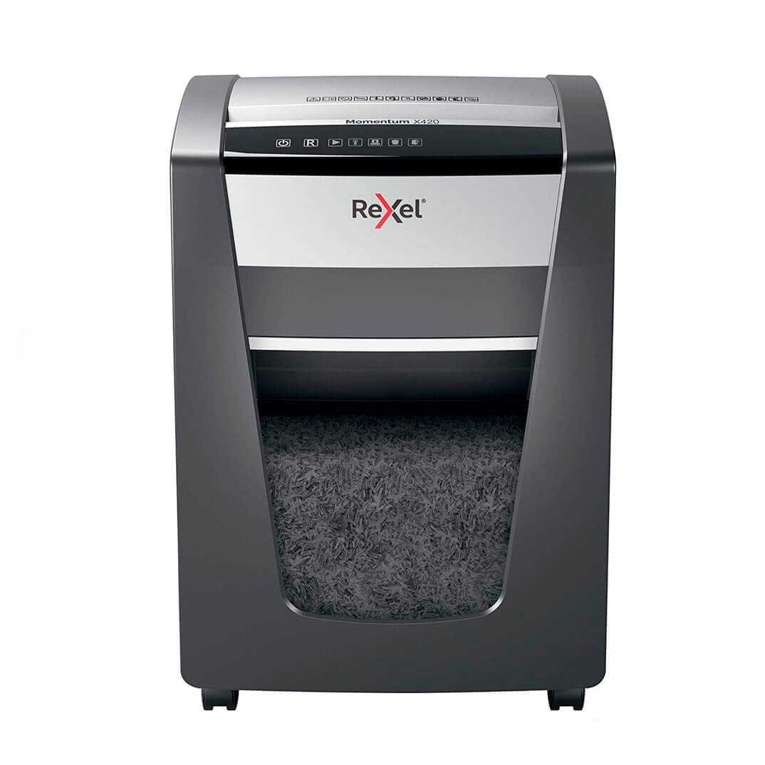 Destructora Rexel Momentum X420 negro/plata
