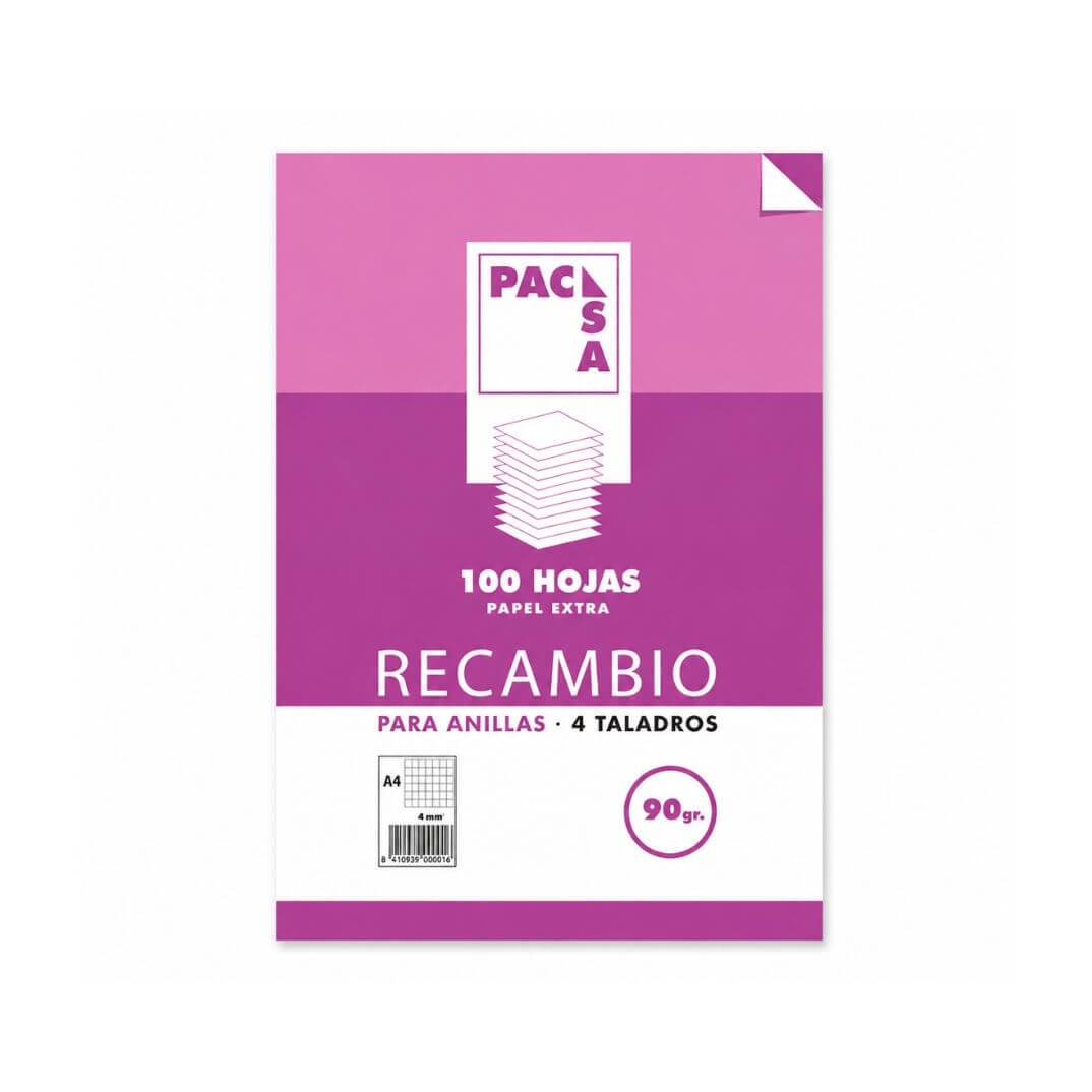 Recanvi Pacsa Foli 4 trepants C4 90g 100 fulls