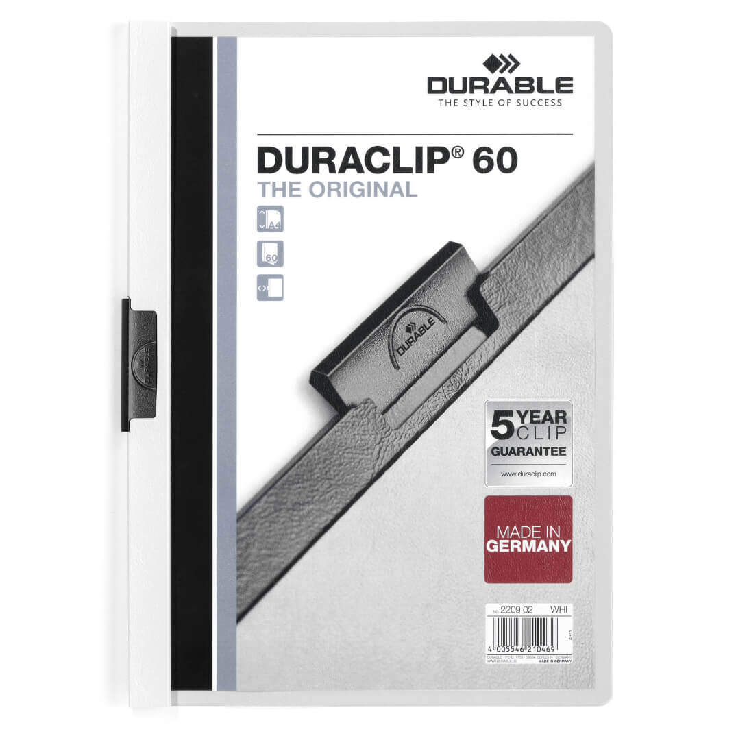 Carpeta Duraclip A4 60 fulls color blanc