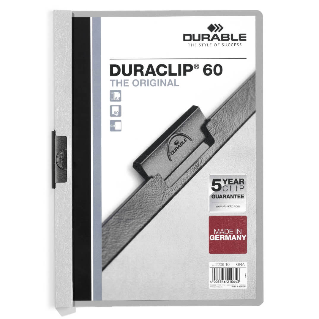 Carpeta Duraclip A4 60 hojas color gris