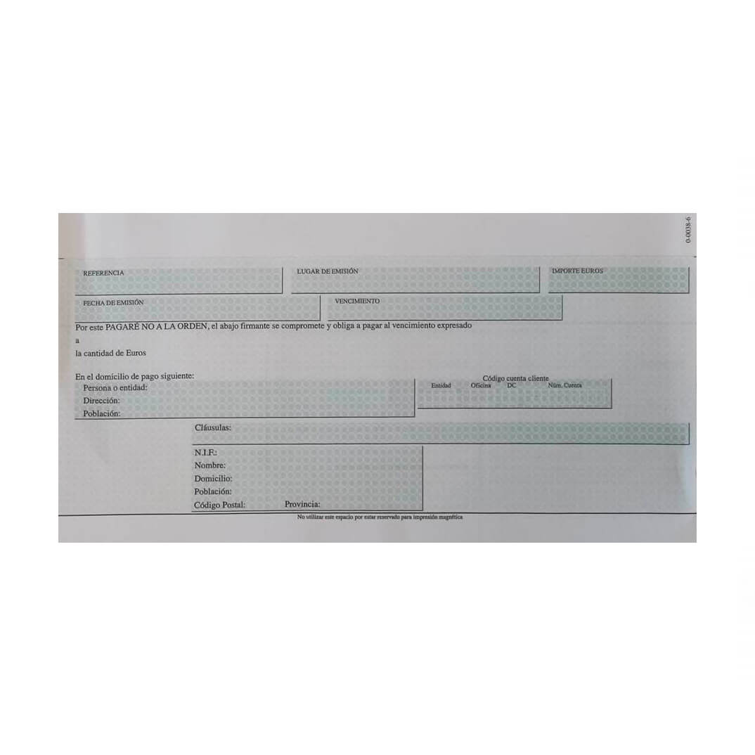 SP 1000 Hojas Carta A4 90gr pagaré troquelado