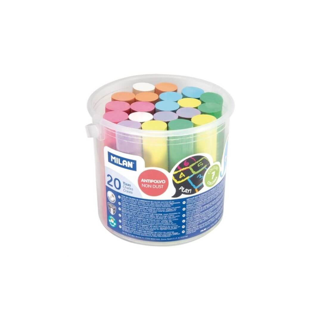 Caixa de 20 guixos de colors Milan Maxi