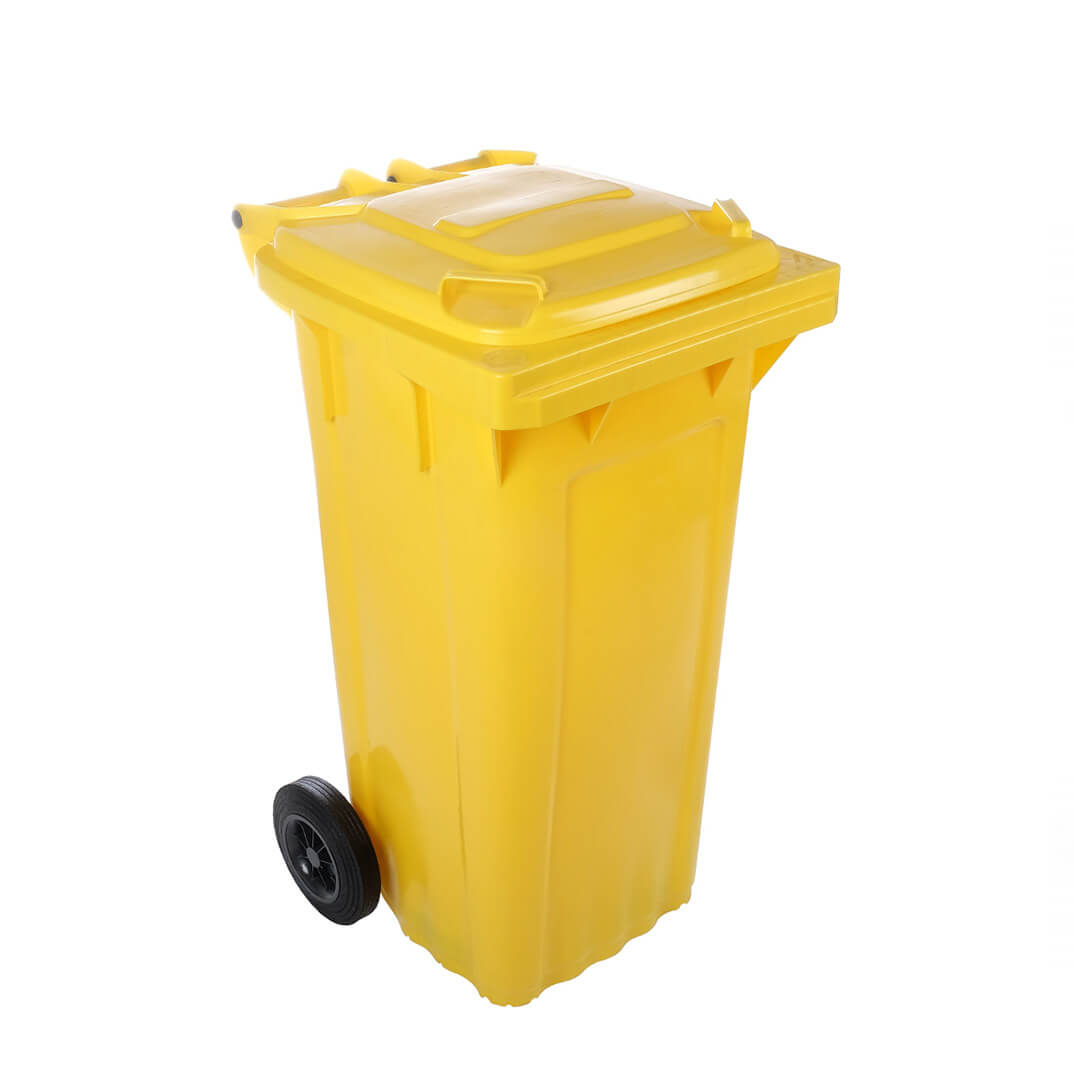 Contenedor residuos con ruedas amarillo 120 litros