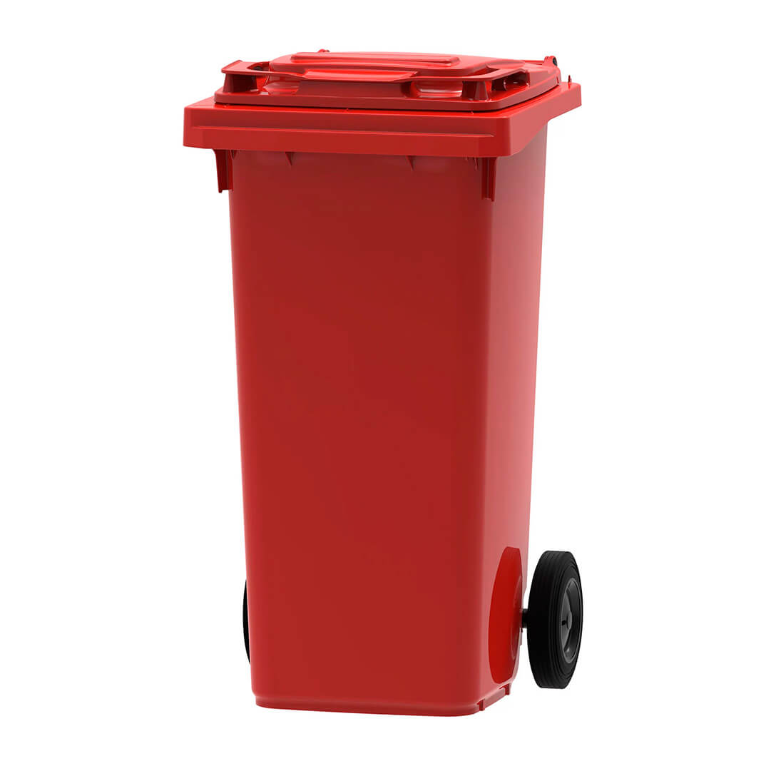 Contenedor residuos con ruedas rojo 120 litros
