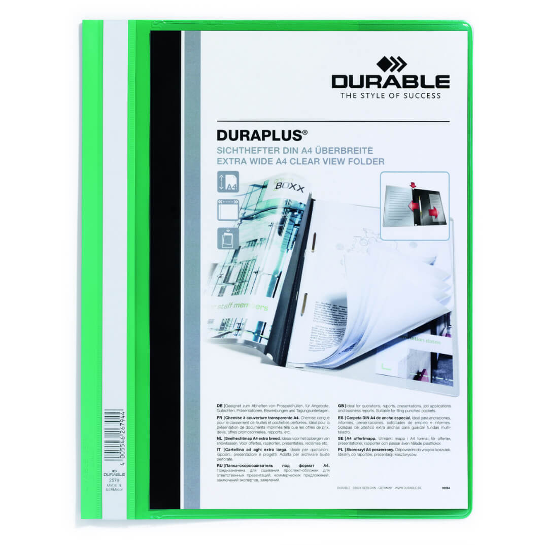 Carpeta de fastener Duraplus verde