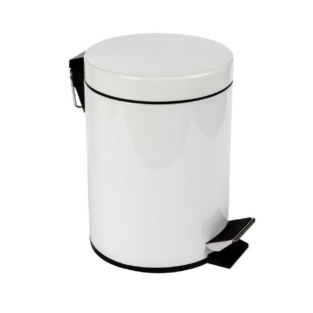 Cubo de basura con pedal 12 litros blanca