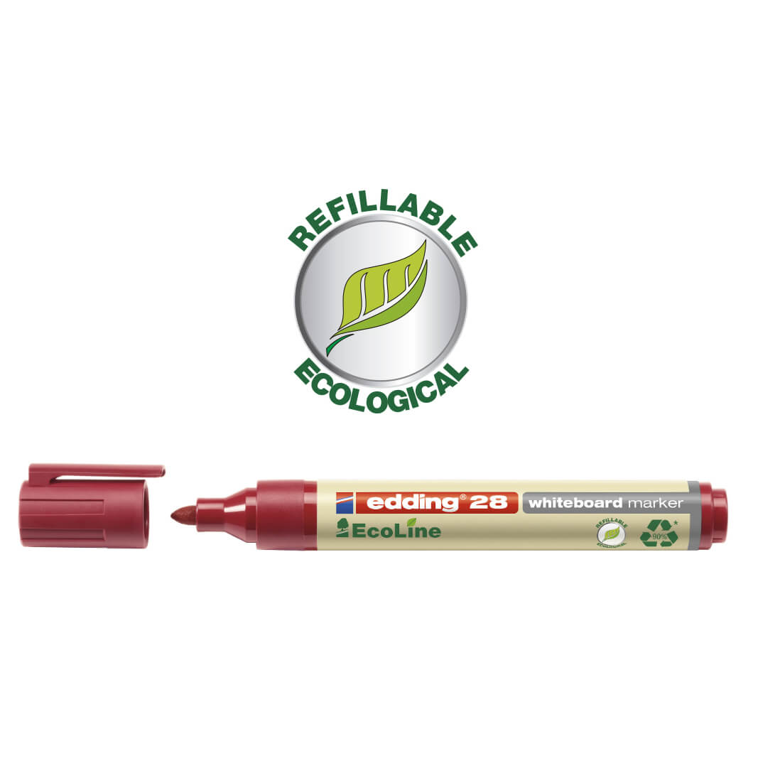 Retolador pissarra blanca edding ecoline 28vermell
