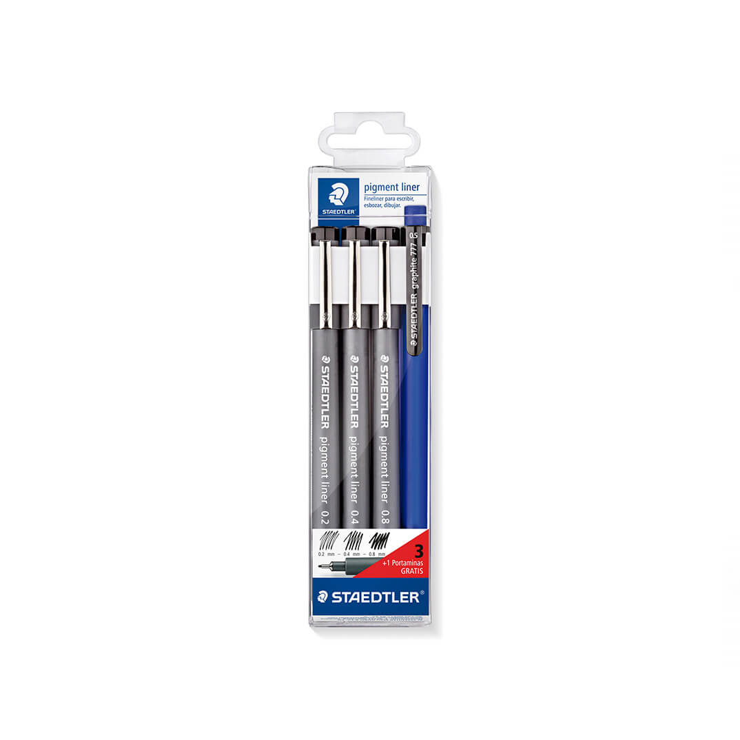 Pack 3 Staedtler pigment liner 308