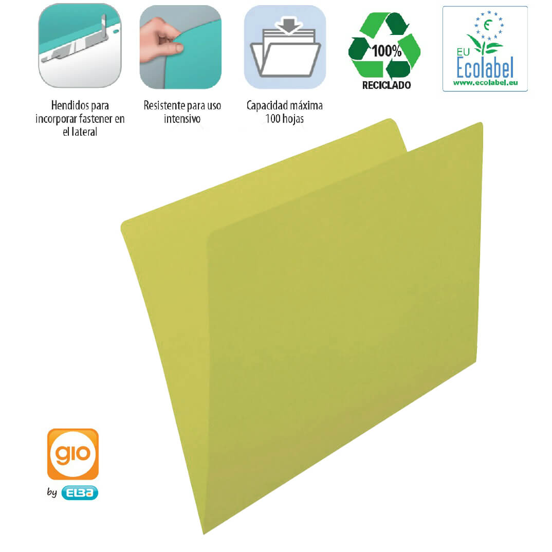 Pack 50 subcarpetas A4 230g amarillo intenso