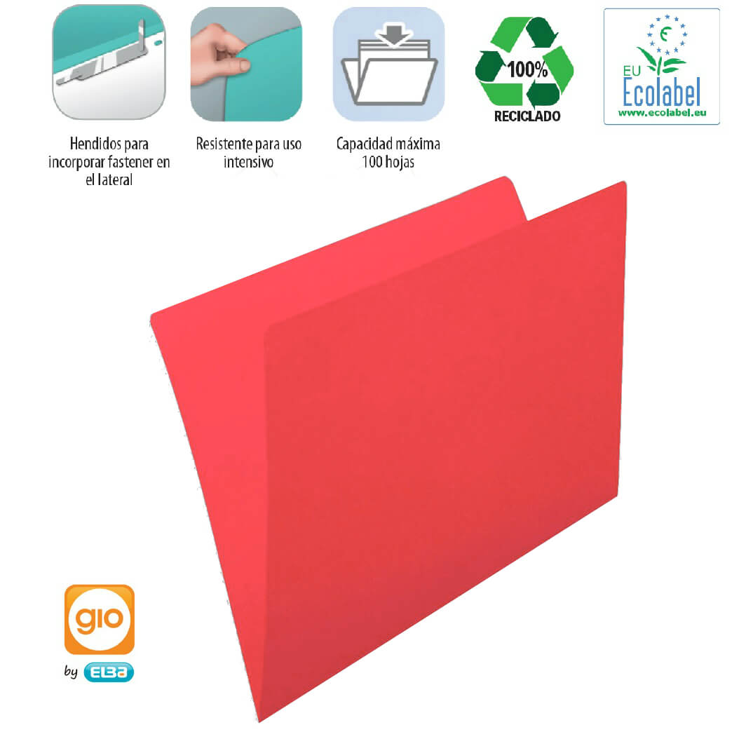 Pack 50 subcarpetas A4 230g roja