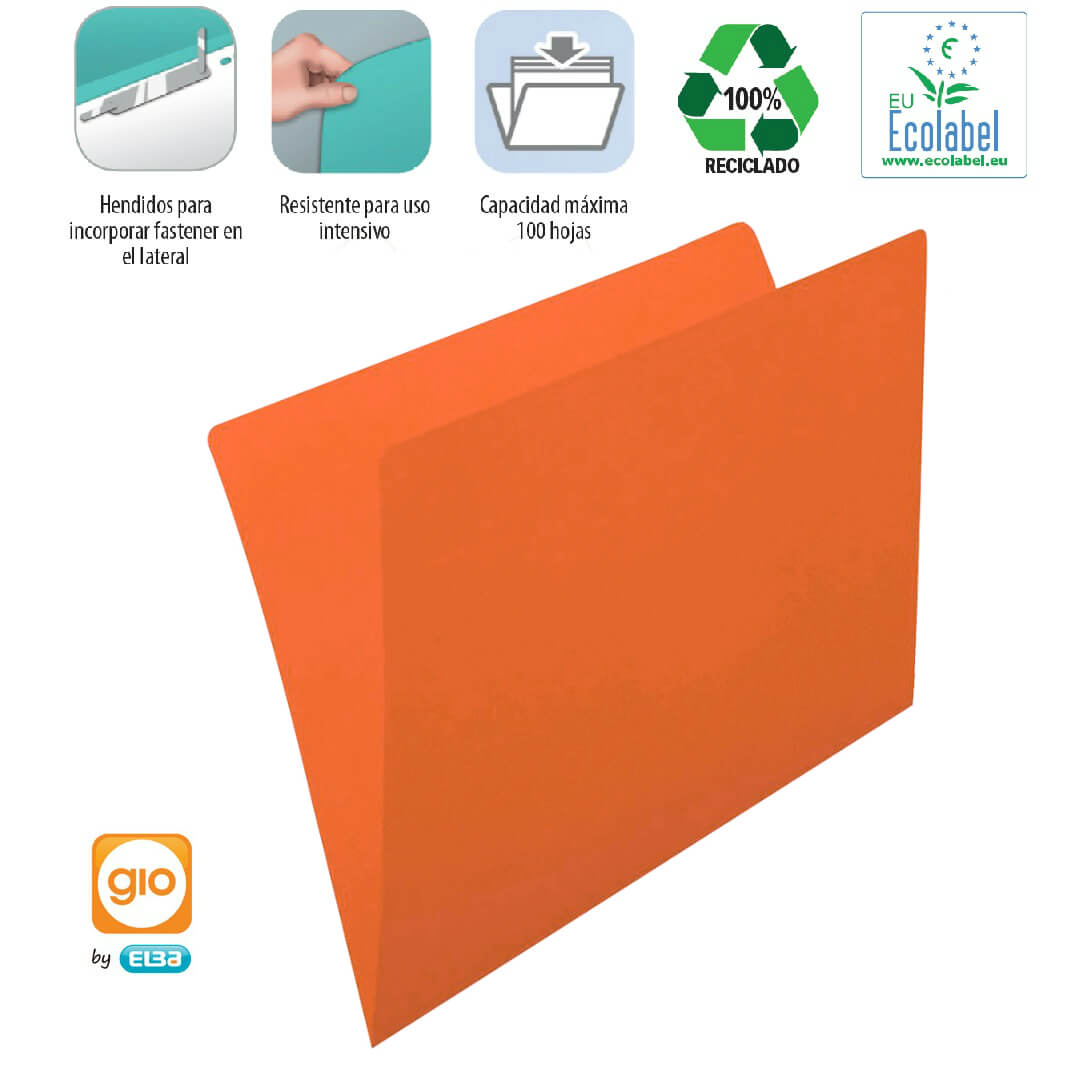 Pack 50 subcarpetes A4 230g taronja intens