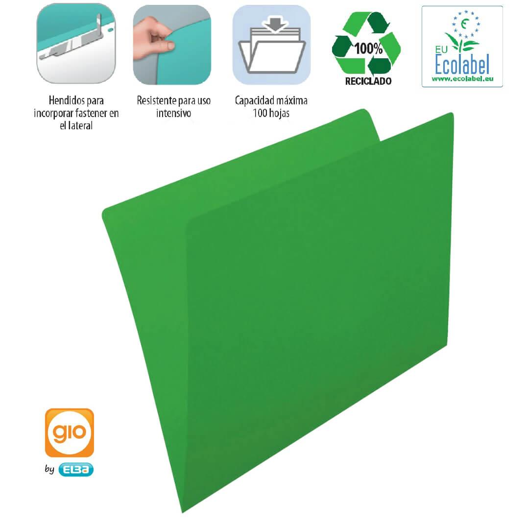 Pack 50 subcarpetes A4 230g verd intens