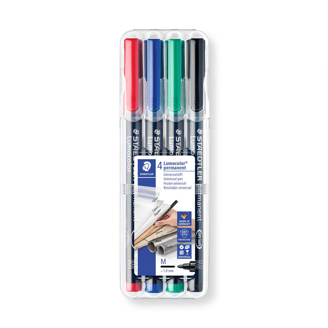 4 rotuladores Staedtler LUMOCOLOR® punta media