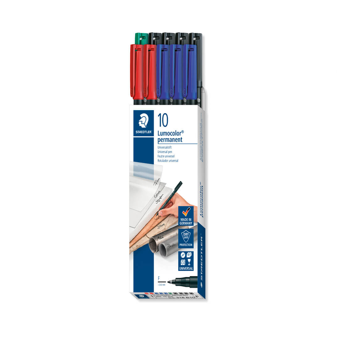 Estuche 10 rotuladores permanente Lumocolor 318