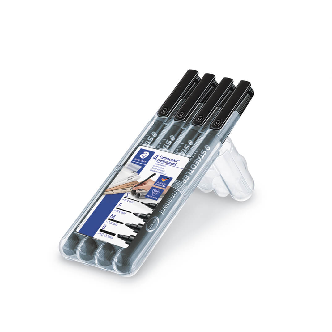 4 retoladors Staedtler LUMOCOLOR® 319 negre