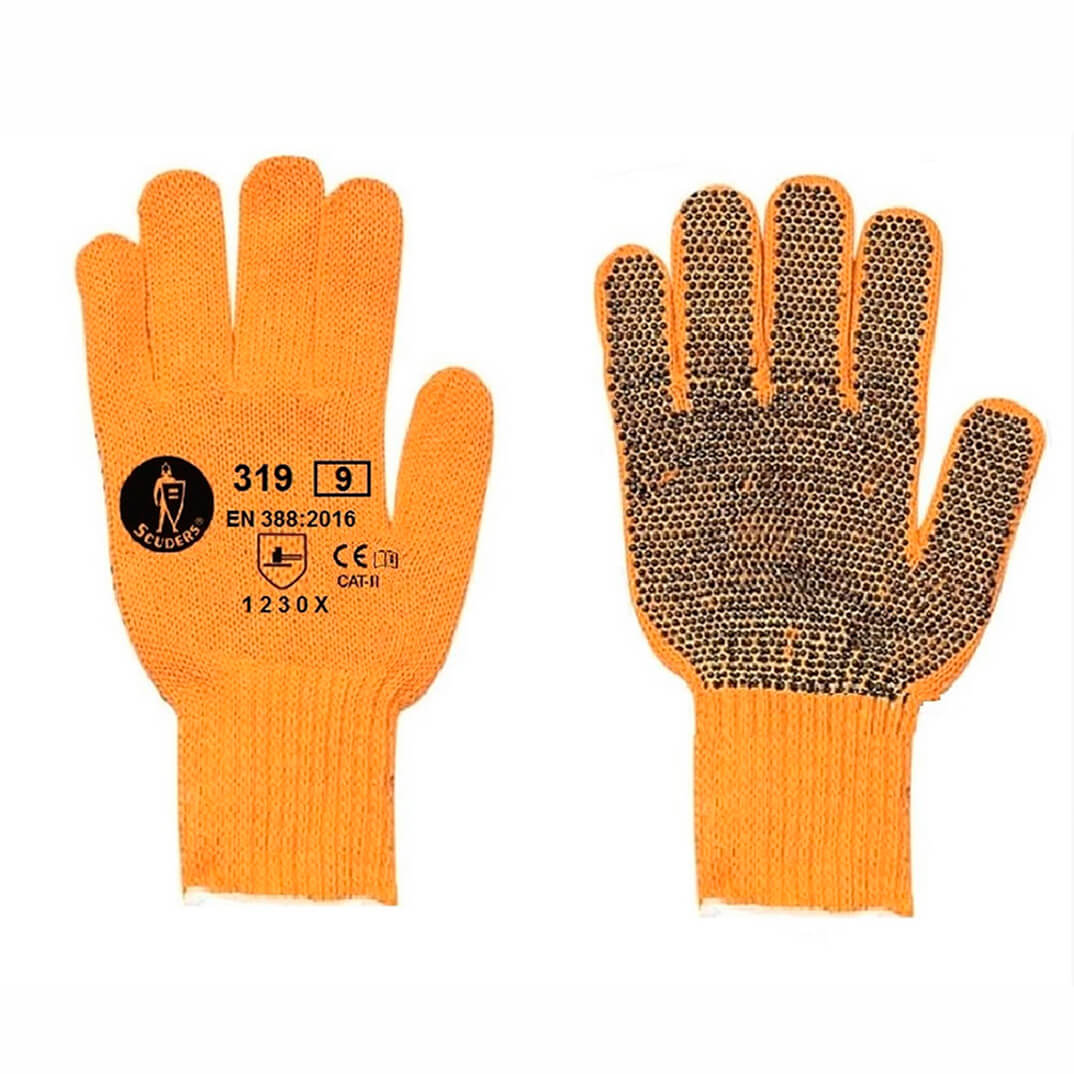 Guantes (2) de punto Jomiba 319 talla 9 naranjas