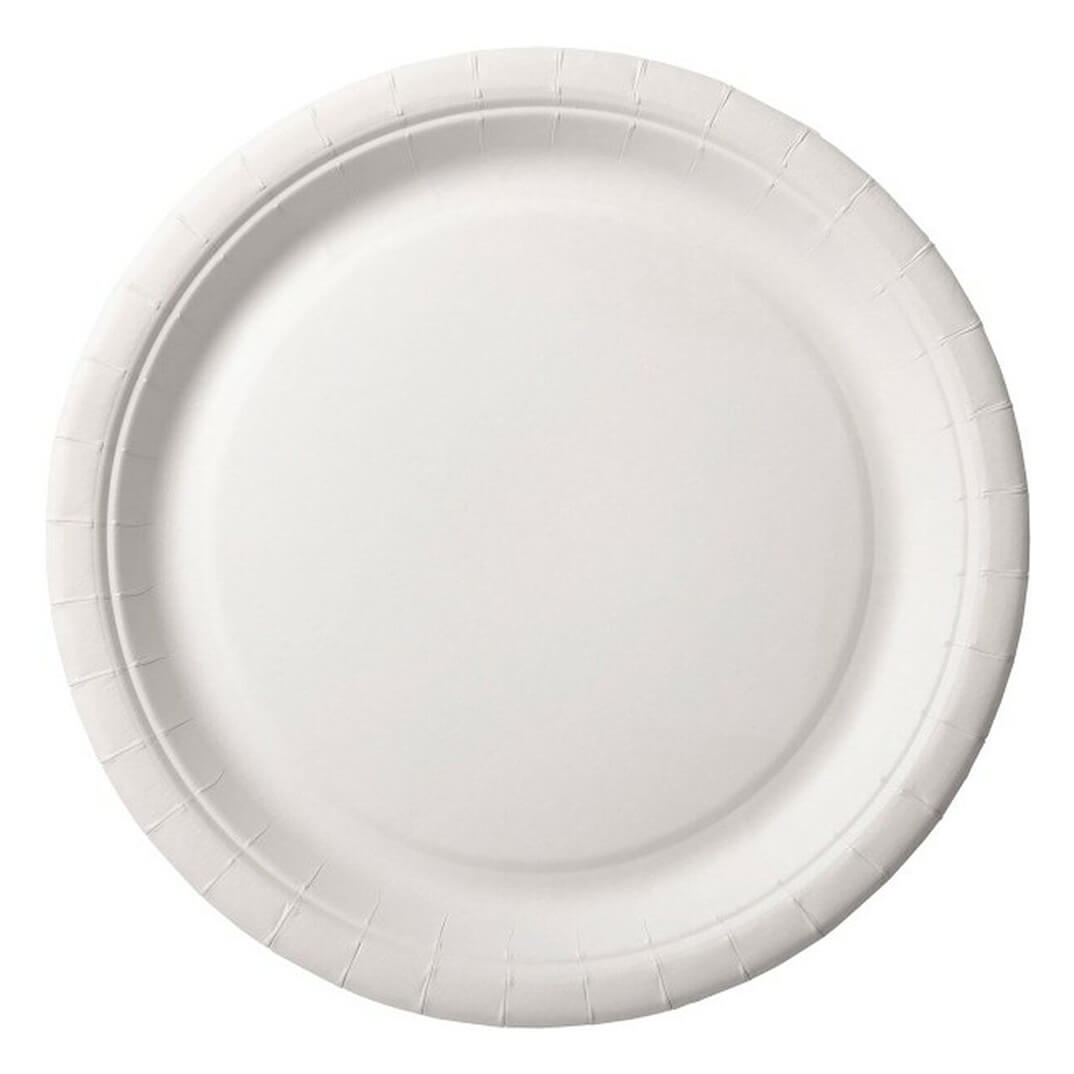 Plato carton blanco 22cm paq 500u