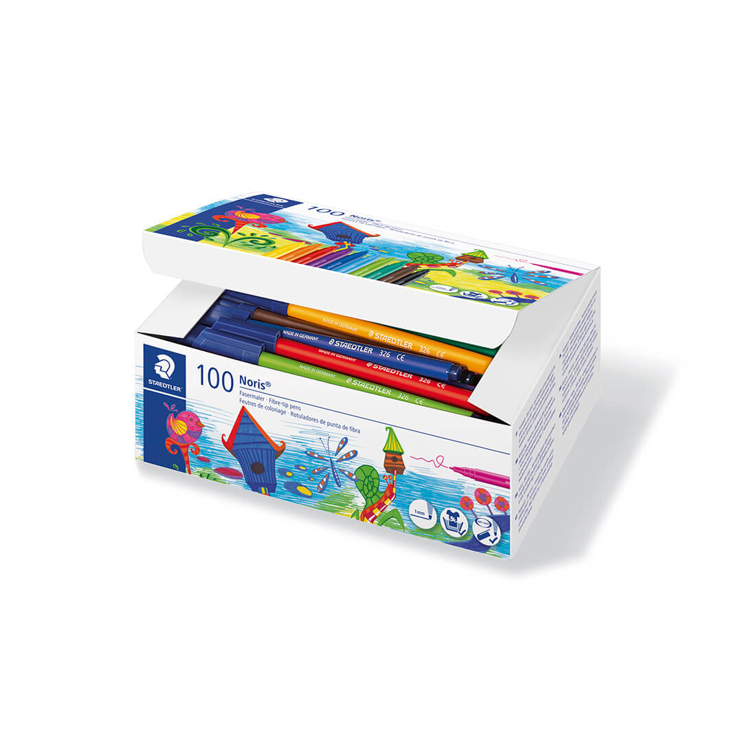 Caixa 100 retoladors Noris 326 assortits