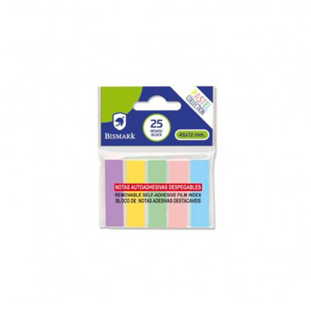 Pack 5 banderitas adhesivas Bismark surtido pastel