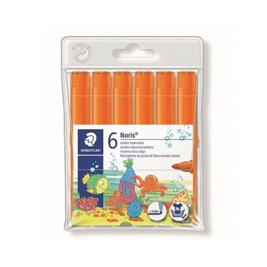Caja de 6 rotuladores Staedtler Noris 340 Naranja