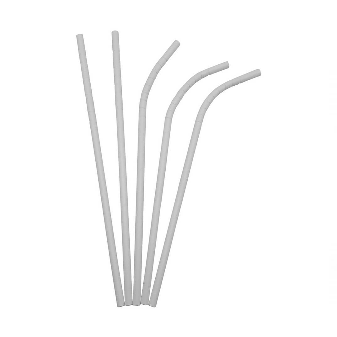 Caña de papel flexible blanco 0,6x23 cm (100u)