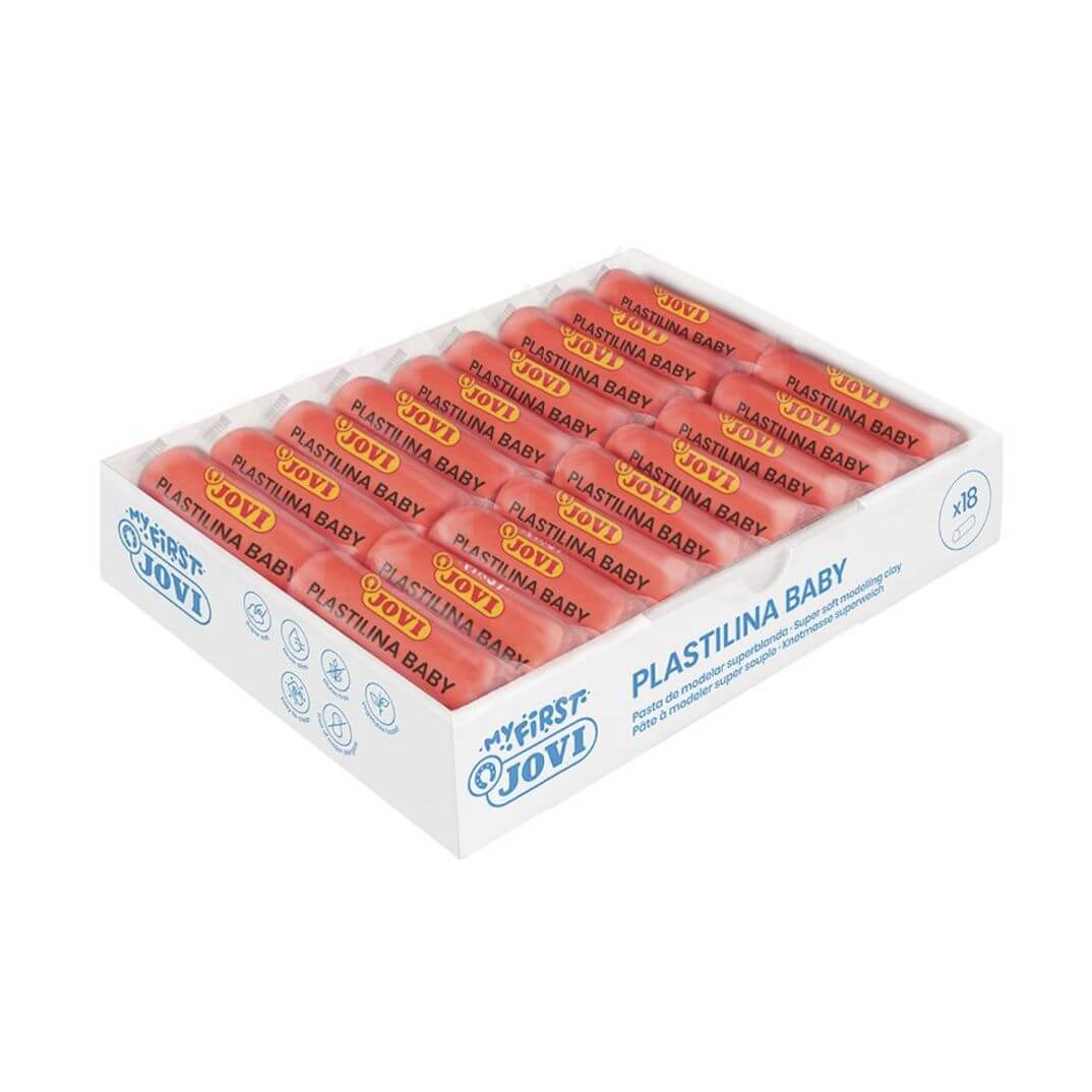 Caixa plastilina baby 38g vermell (18u)