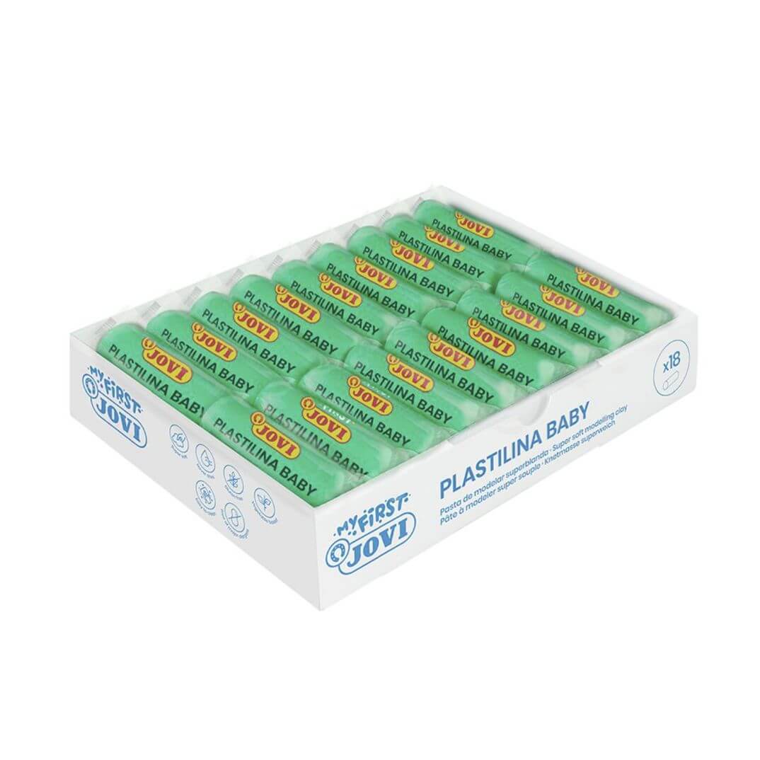 Caixa plastilina baby 38g verd clar (18u)