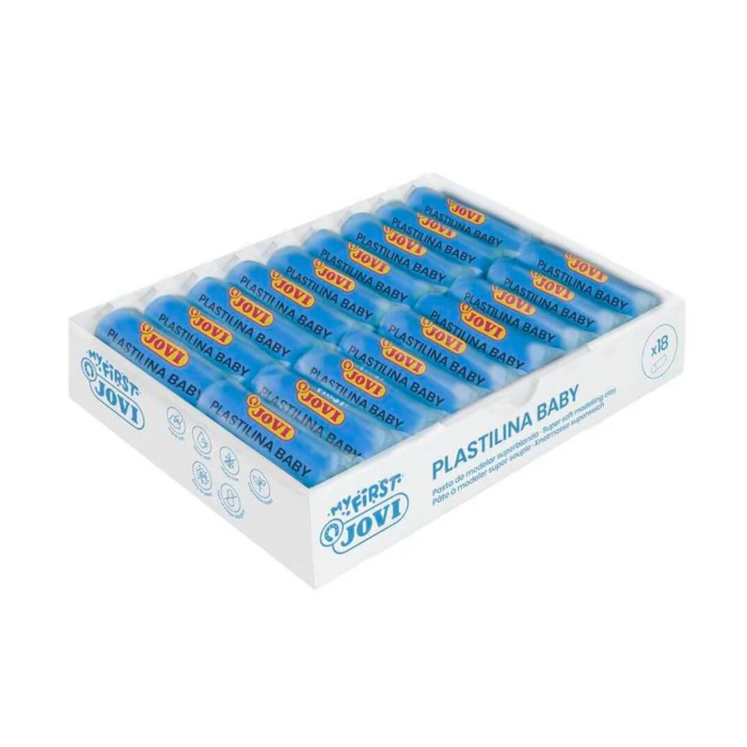 Caixa plastilina baby 38g blau clar (18u)