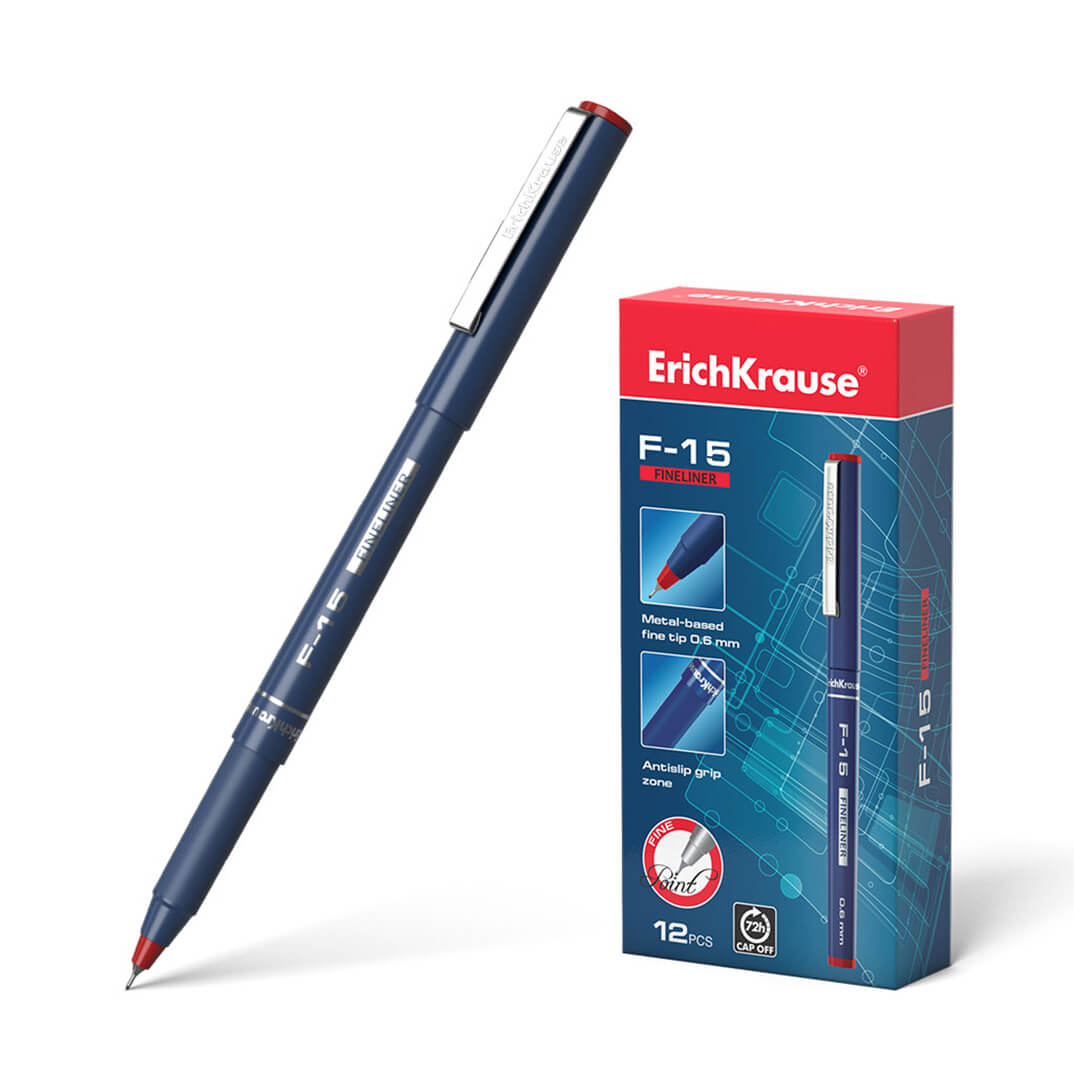 Bolígraf ErichKrause F-15 traç fí vermell