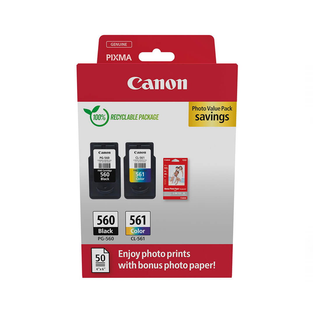 Canon PG560+CL561 negro+tricolor pack de 2