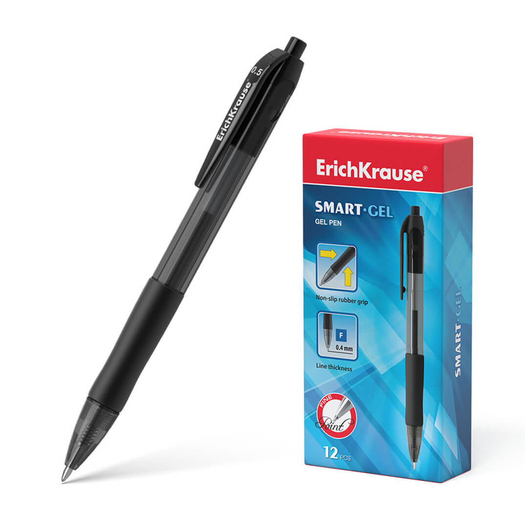 Bolígraf ErichKrause retràctil gel negre